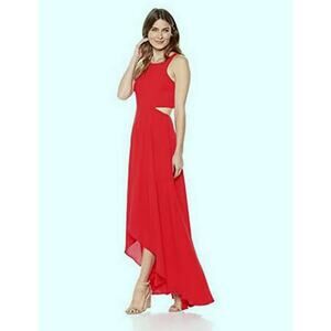 Ali & Jay Women's Red Bohemian Rhapsody Floral Printed Cutout HiLo Maxi Dress XL